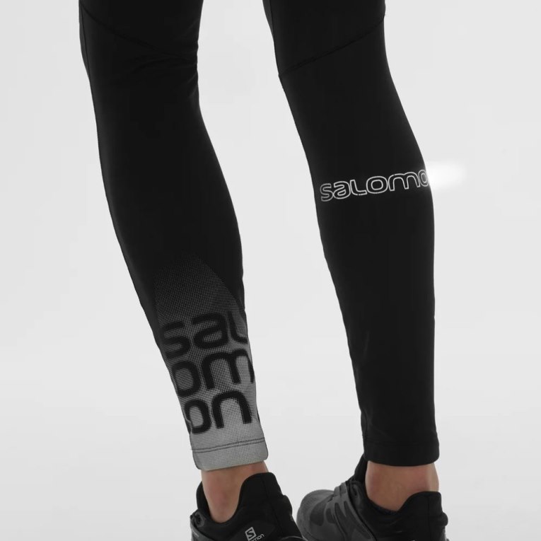 Black Salomon Xa Warm Women's Running Tights | IE TY9753